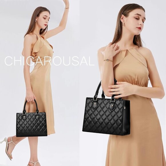 Crossbody Purses and Handbags for Women PU Leather Tote Top Handle Satchel Shoul - Picture 2 of 8